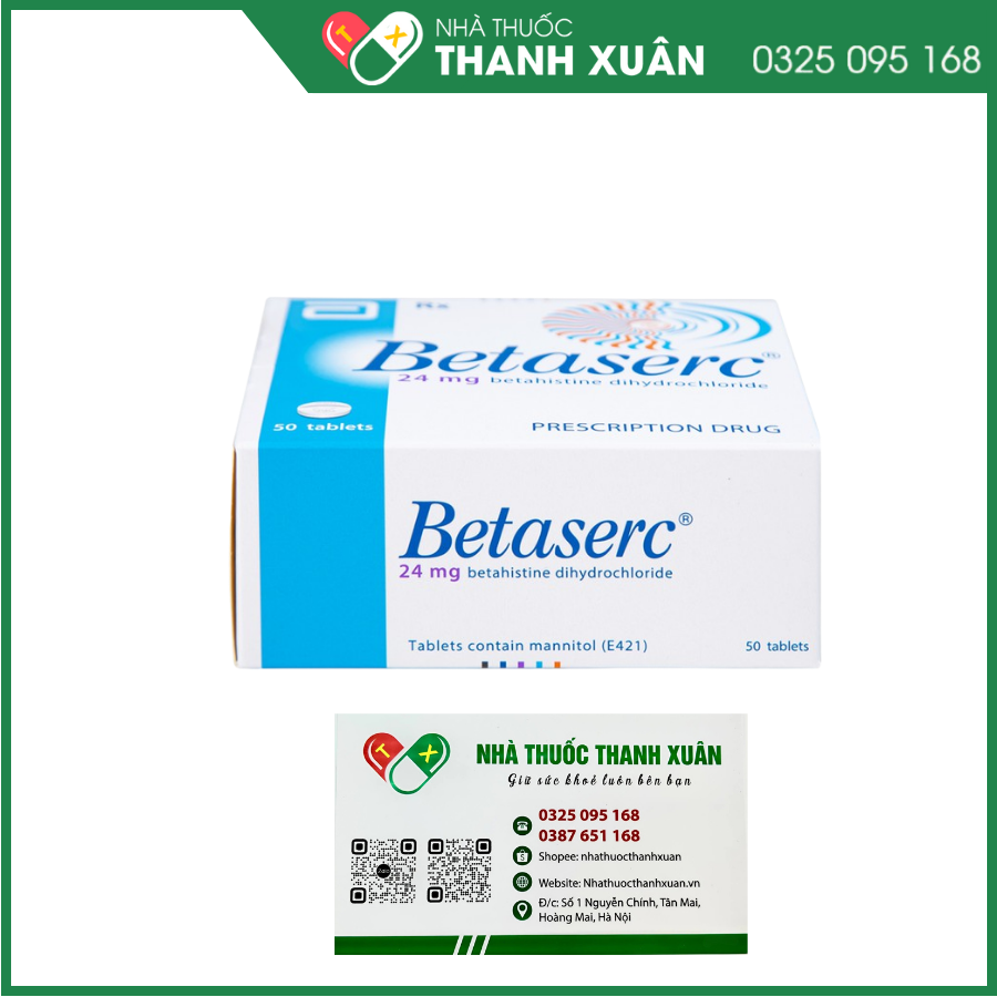 Betaserc 24 mg điều trị triệu chứng của chóng mặt tái phát